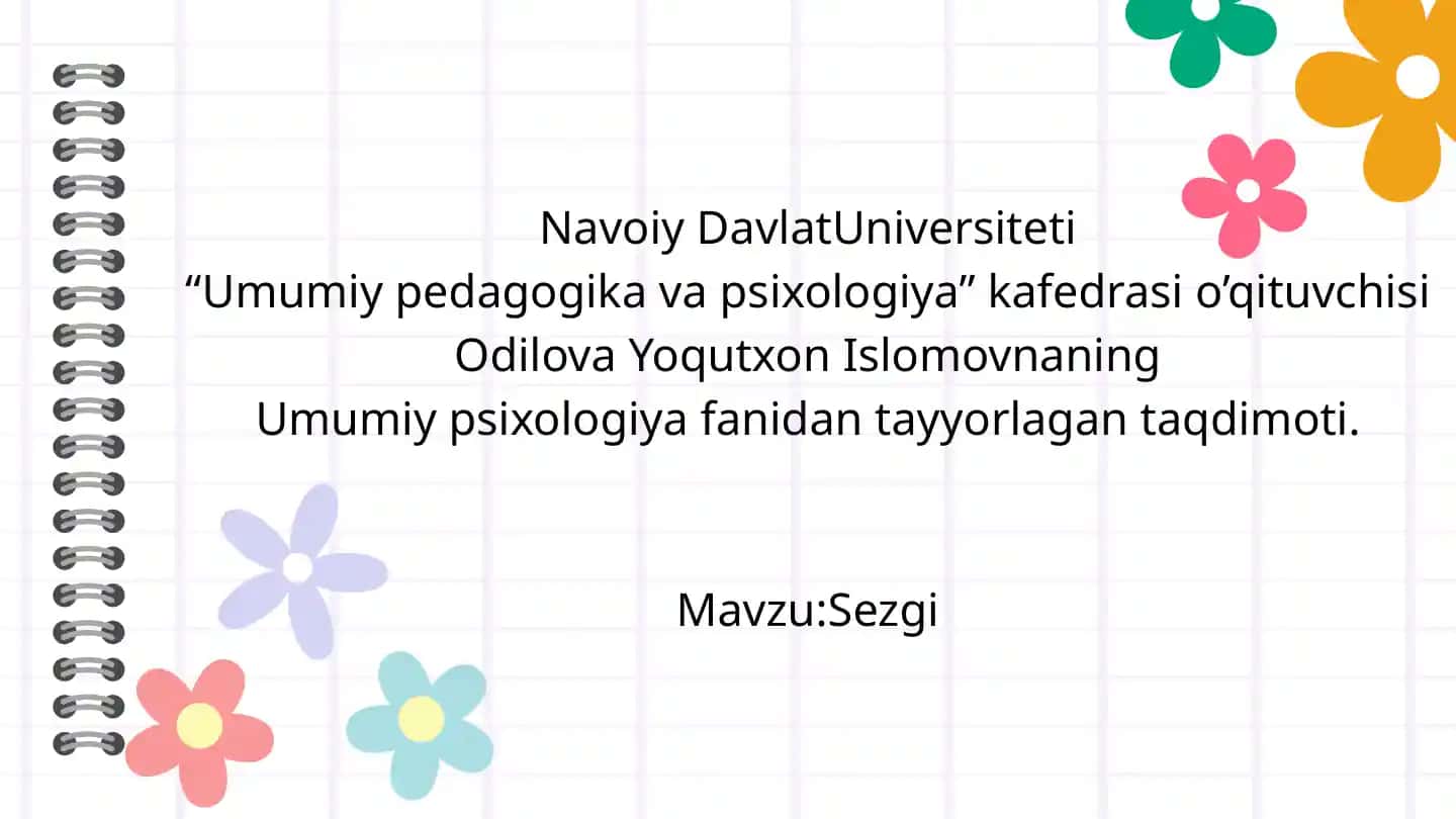 Umumiypsixologiya fanidan ta'lim