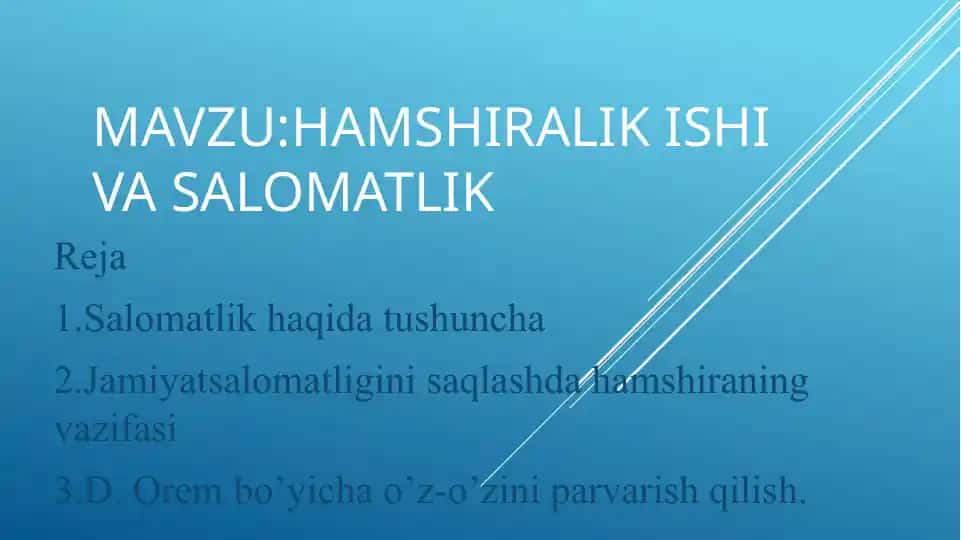 Salomatlik haqida tushunchalar
