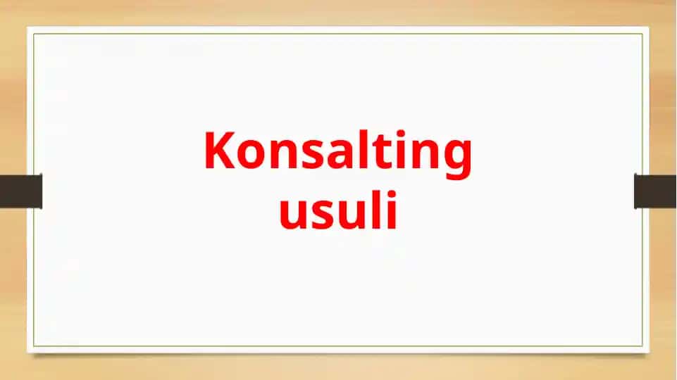 Konsalting usuli