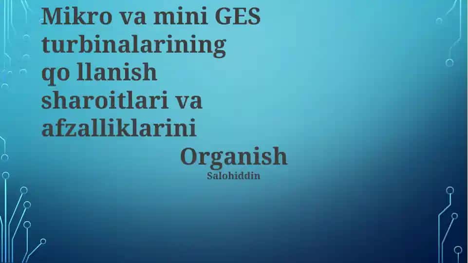 Mikro va mini GES