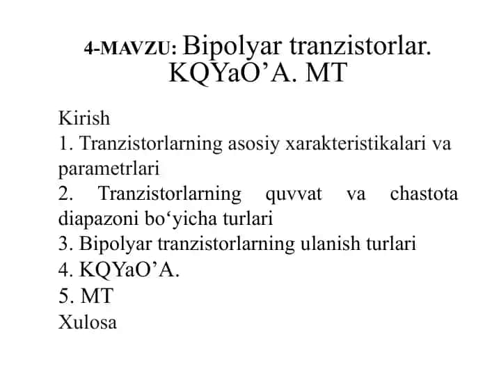 Bipolar Tranzistor