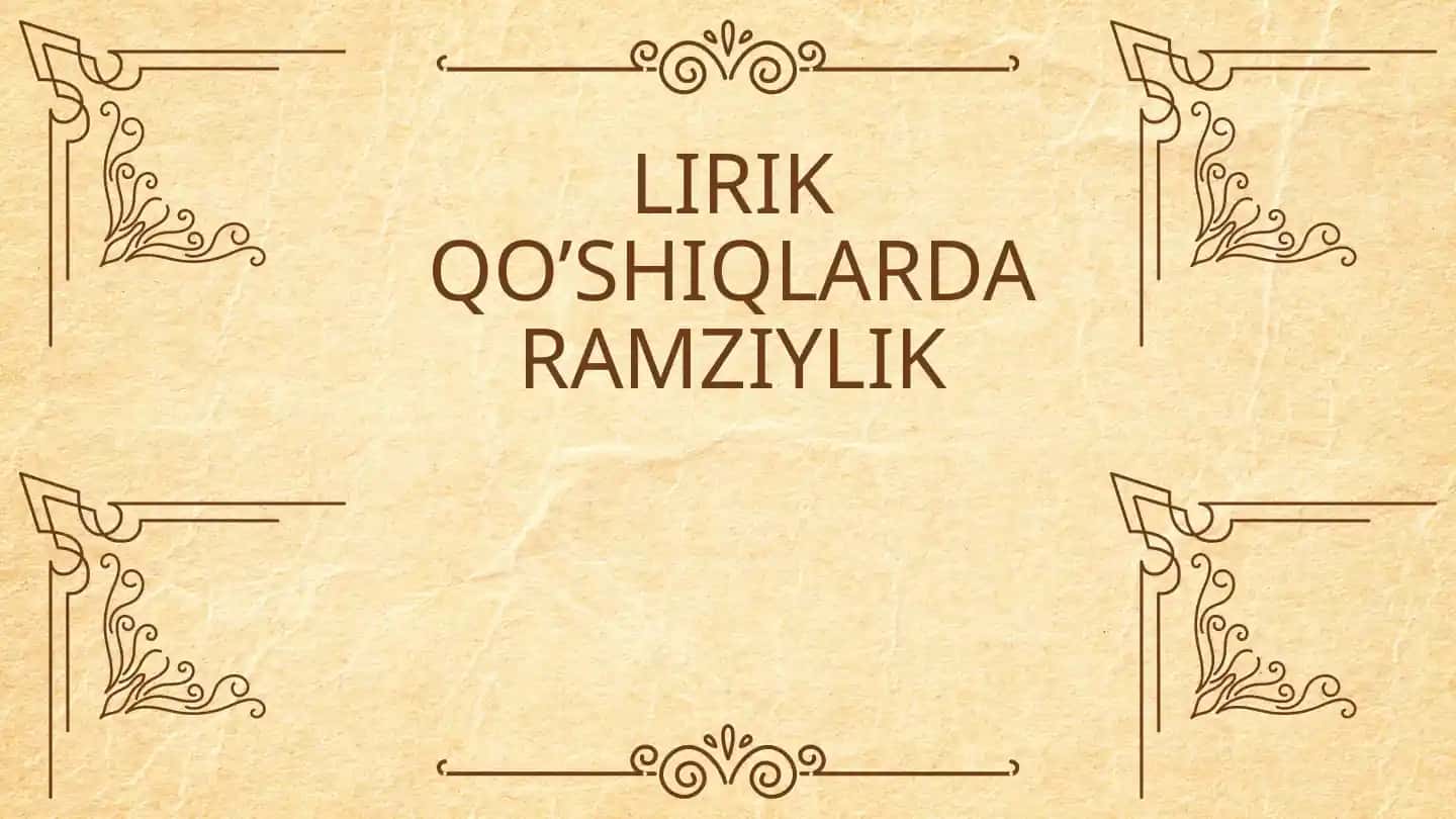 lirik qo’shiqlardab ramziylik
