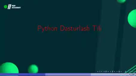 Python Dasturlash Tili