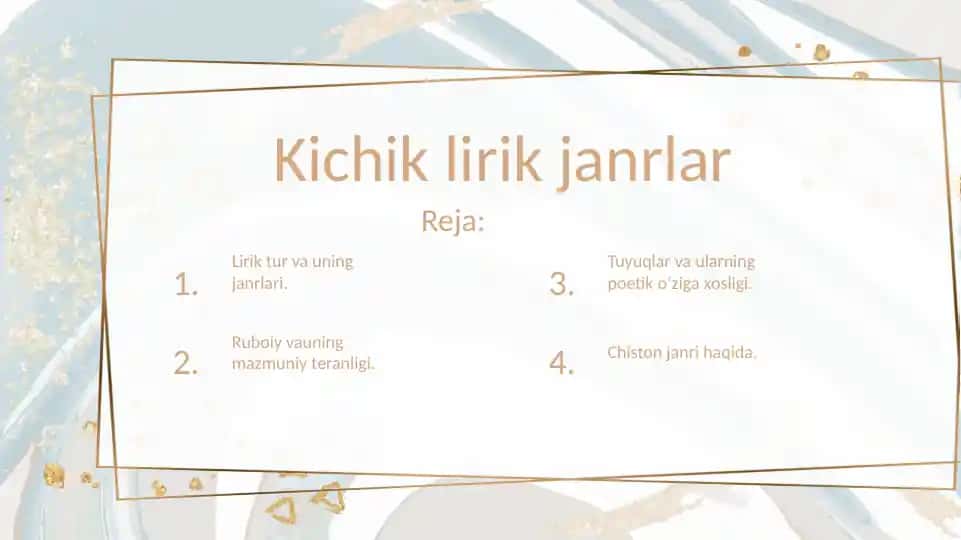 Lirik Tur va uning Janrlari