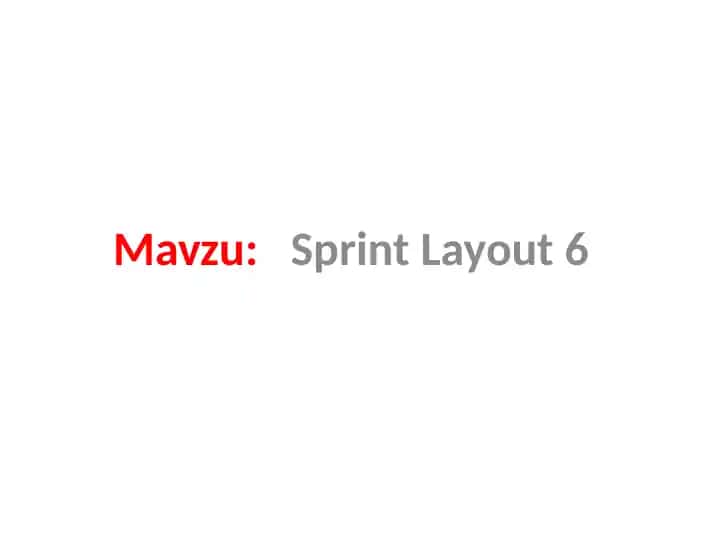 Sprint Layout 6