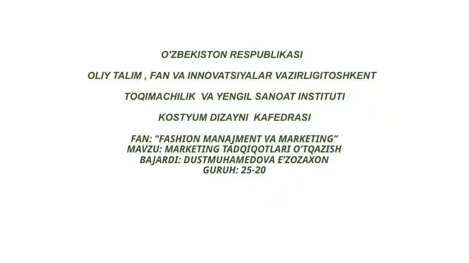 FASHION MANAJMENT VA MARKETING