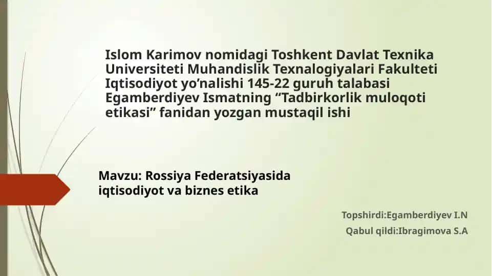 Tadbirkorlik muloqotlari etikasi