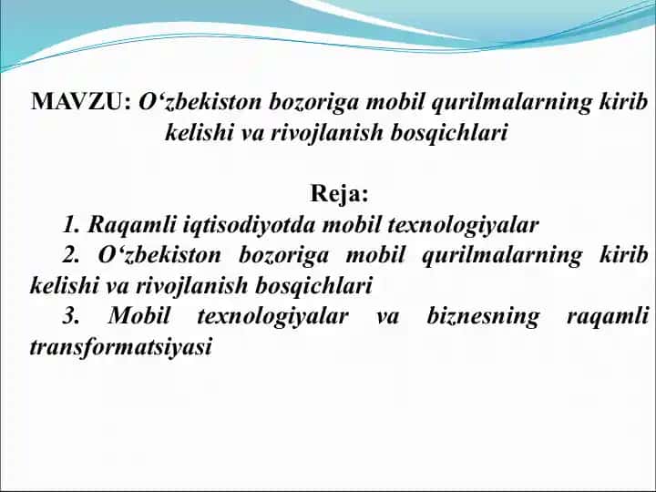 O‘zbekiston bozoriga mobil qurilmalarning kirib kelishi va rivojlanish bosqichlari