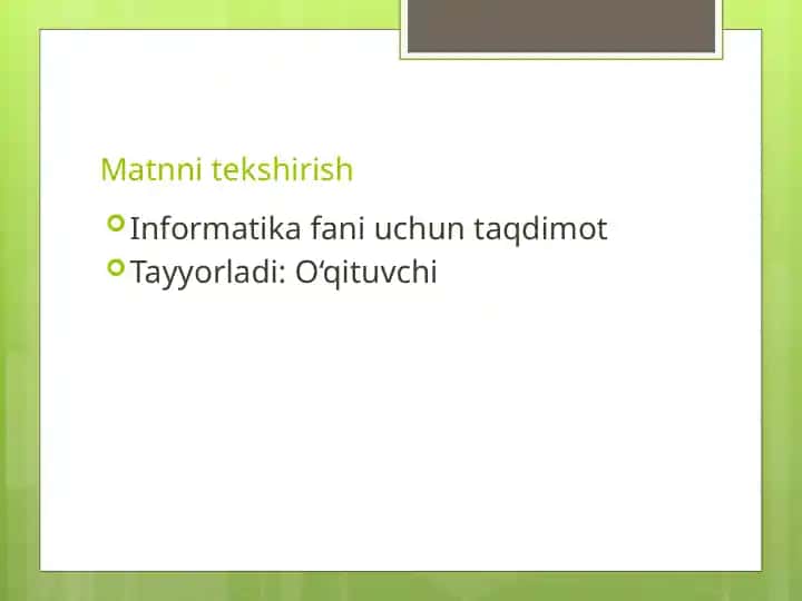 Matnni tekshirish