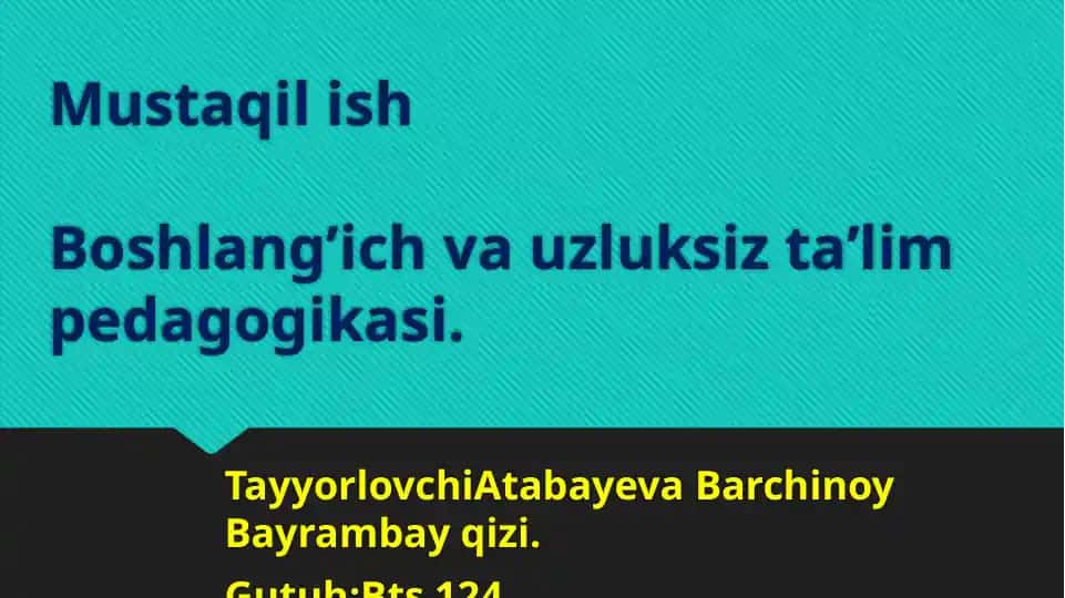 Mustaqil ish