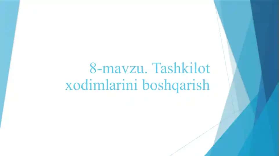 Tashkilot xodimlarini boshqarish