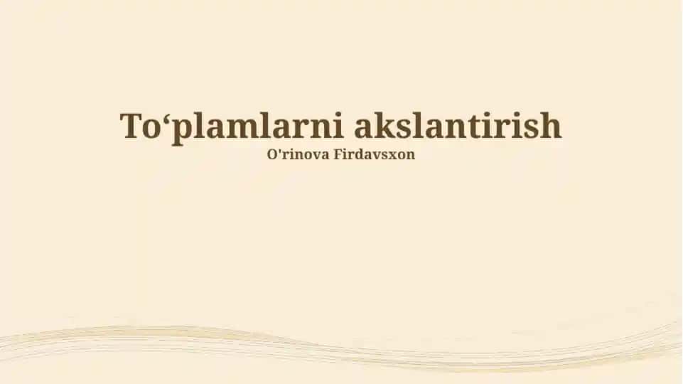 Toʻplamlarni akslantirish