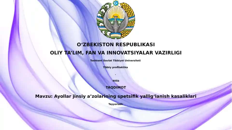 Ayollar jinsiyaʼzolariningspetsifikyalligʻlanishkasaliklari