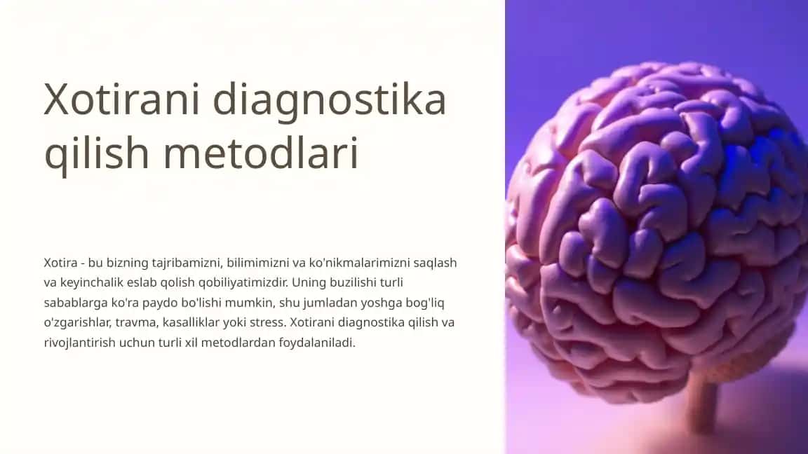 Xotirani diagnostika qilish metodlari