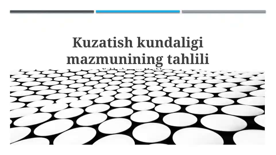 Kuzatish kundaligi mazmunining tahlili