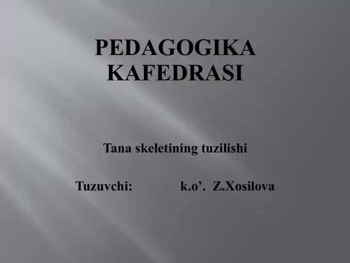 Tanaskeletining tuzilishi