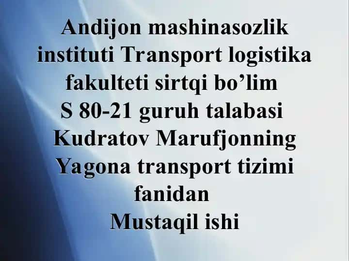 Daryo transport jihozlari va uning rivojlantirish talablari