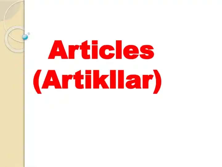 Articles(Artikllar)
