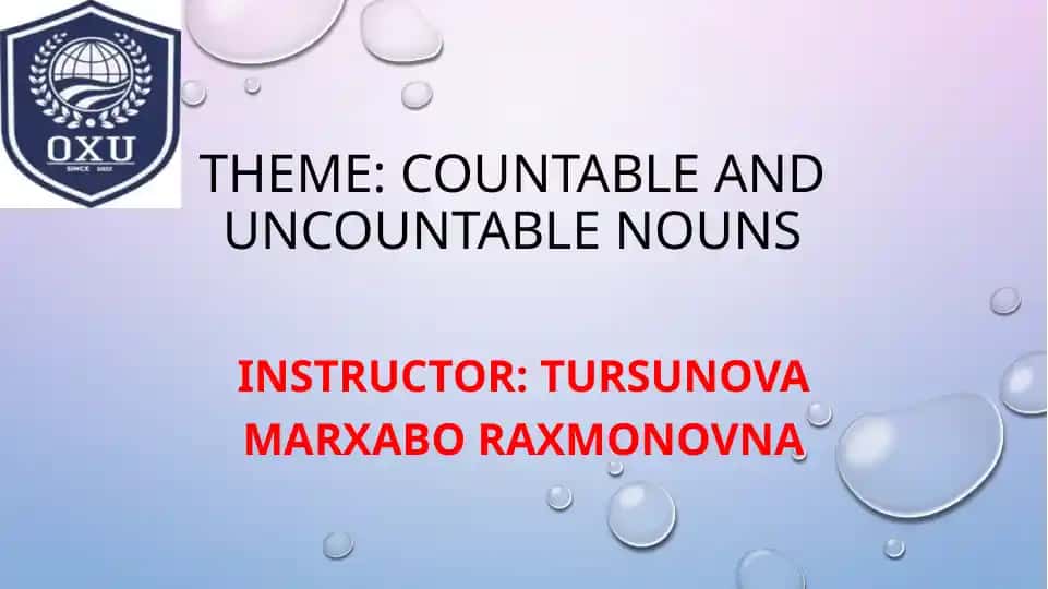 Countable and uncountable nouns