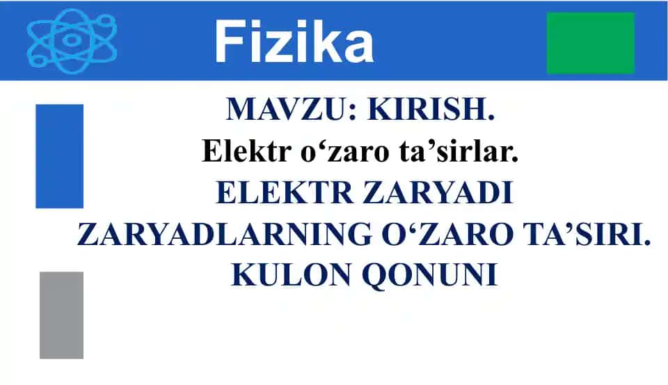 Elektr fizikasi mavzulari