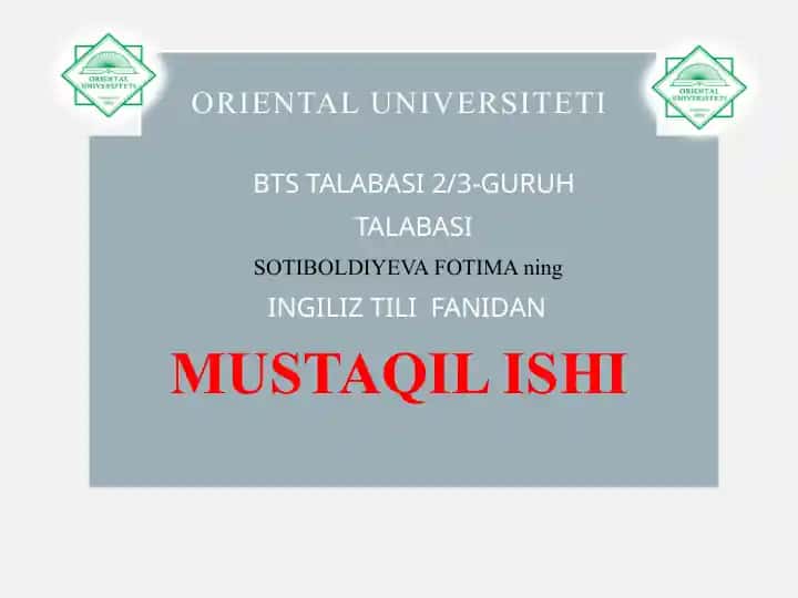 INGILIZ TILI FANI