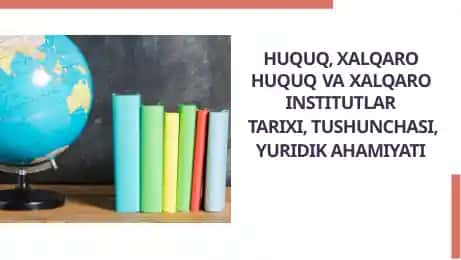 Huquq, Xalqaro Huquq va Xalqaro Institutlar
