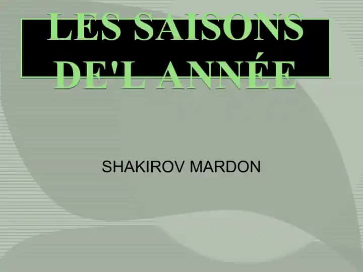 LES SAISONS DE'L ANNÉE