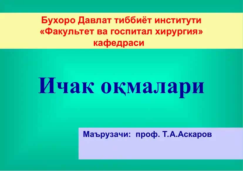 Ичак оқмалари