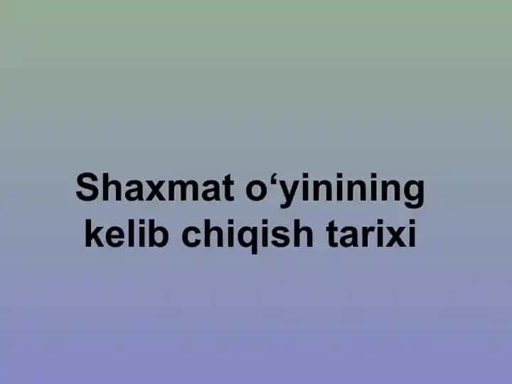 Shaxmat o‘yini