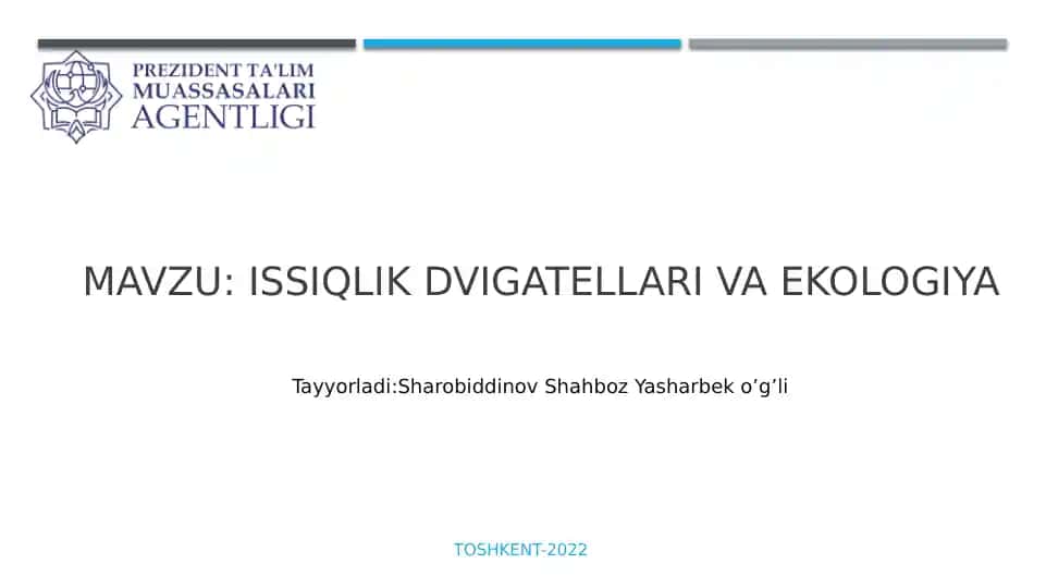 Issiqlik dvigatellari va ekologiya