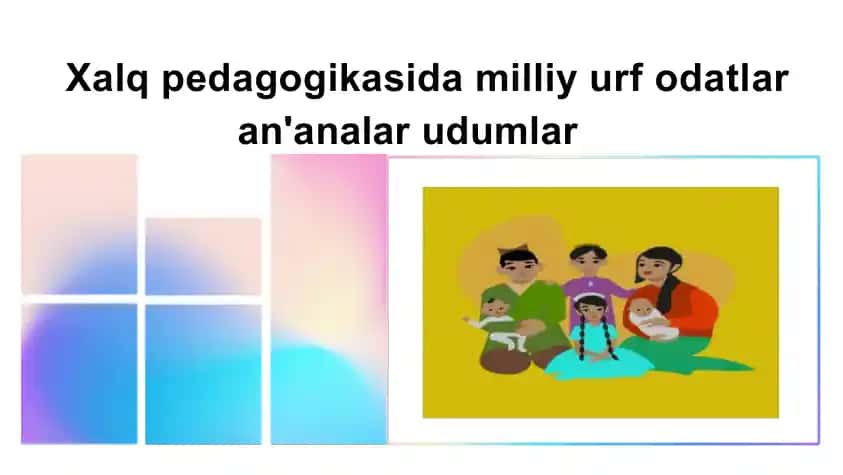 Xalq pedagogikasida milliy urf odatlar an'analar udumlar