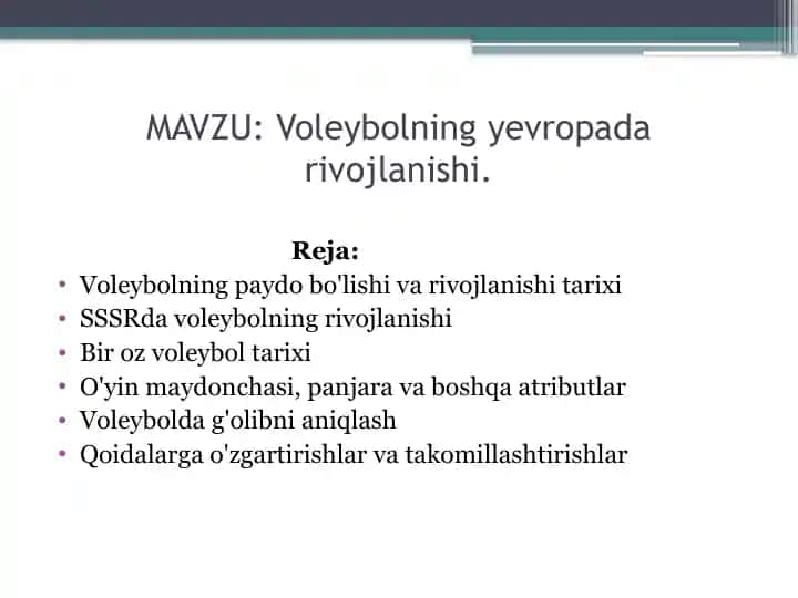 Voleybolning yevropada rivojlanishi