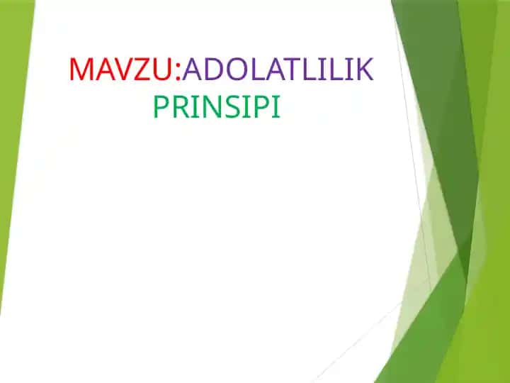 Adolatlilik prinsipi