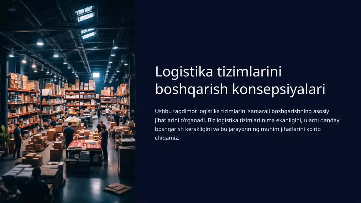 Logistika tizimlarini boshqarish konsepsiyalari