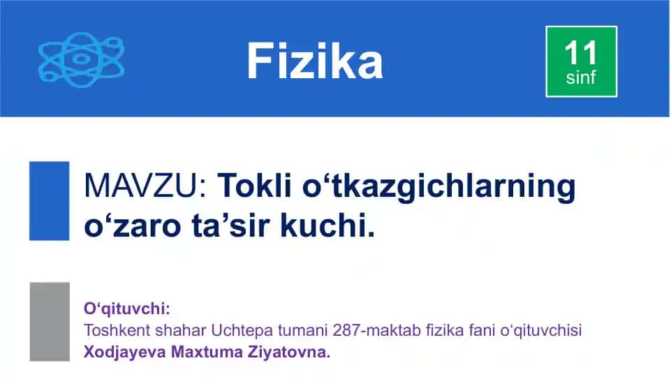 Tokli o‘tkazgichlarning o‘zaro ta’siri