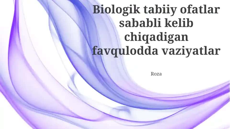 Tabiiy ofatlardan kelib chiqadigan biologik favqulodda vaziyatlar