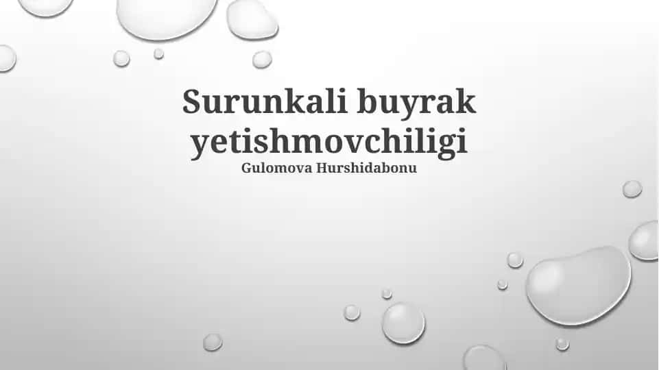 Surunkali buyrak yetishmovchiligi