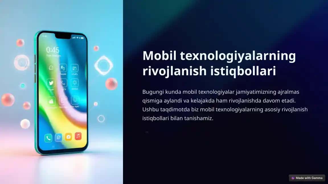 Mobil texnologiyalarning rivojlanish istiqbollari