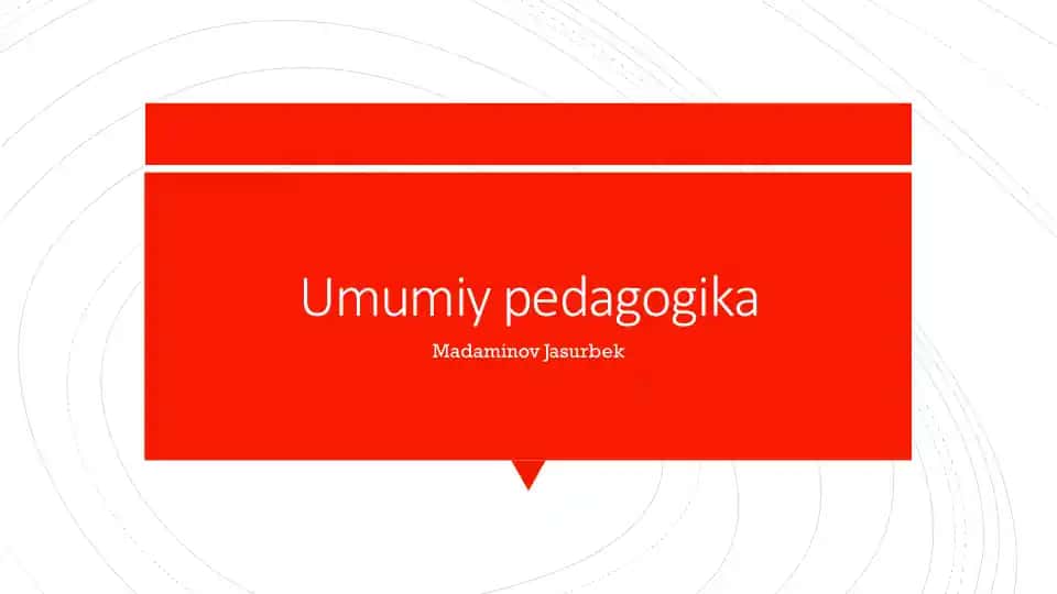 Umumiy pedagogika