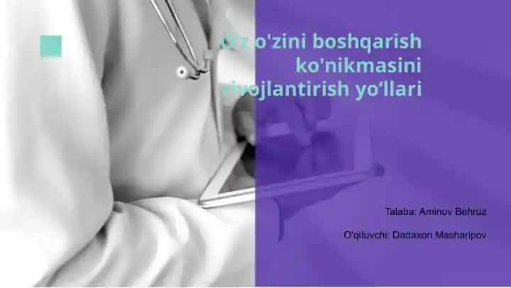 O‘z o'zini boshqarish ko'nikmasi