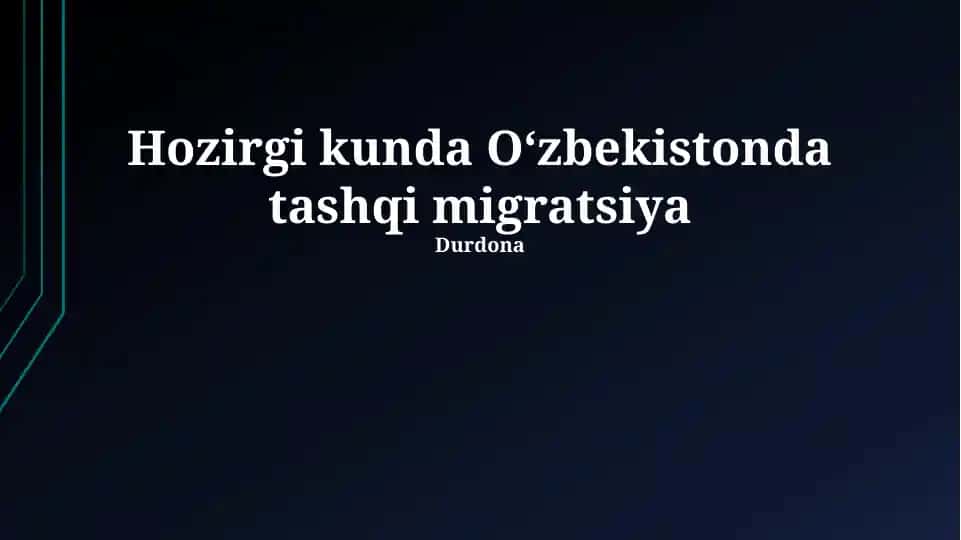 Tashqi migratsiya Durdona