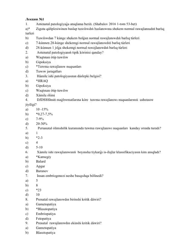 Antenatal patologiya haqida lektsiya