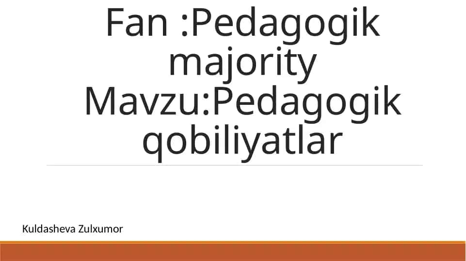 Pedagogik qobiliyatlar