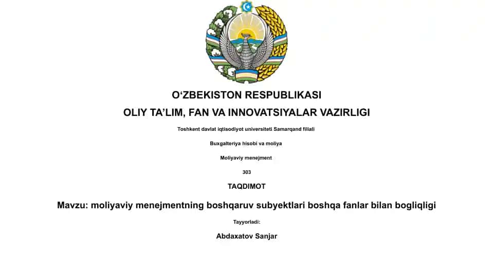 Moliyaviy Menejment