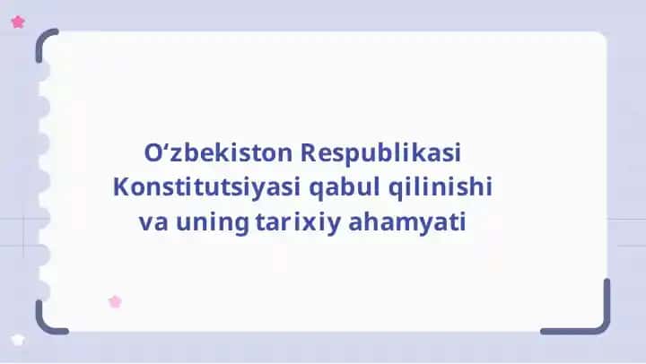 Oʻzbekiston Respublikasi Konstitutsiyasi