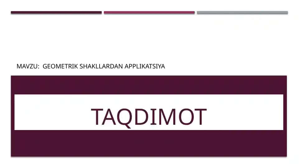 Geometrik shakllar dan applikatsiya