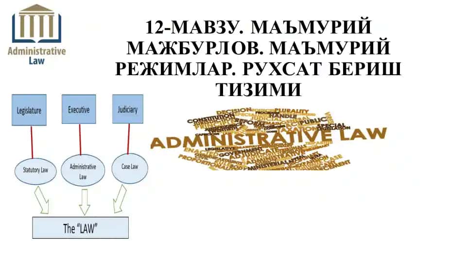 Мавзу. Маъмурий мажбурлов. Маъмурий режимлар. Рухсат бериш тизими
