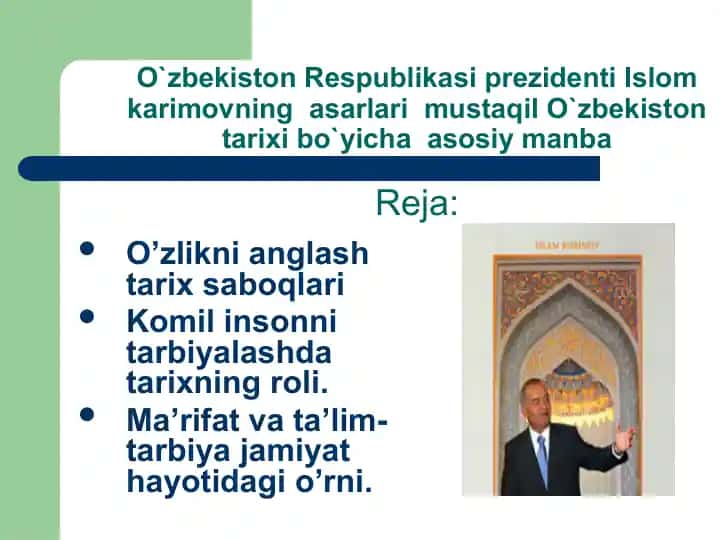 O’zlikni anglash tarix saboqlari