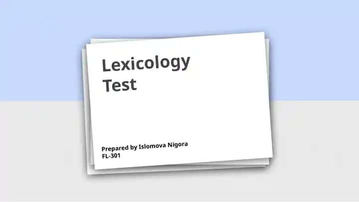 Lexicology test