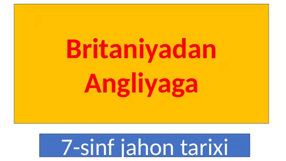 Britaniyadan Angliyaga